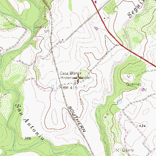 Topographic Map of Casa Blanca Historical Marker, TX