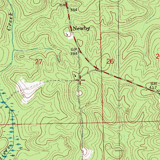 Topographic Map of Newby School (historical), AL