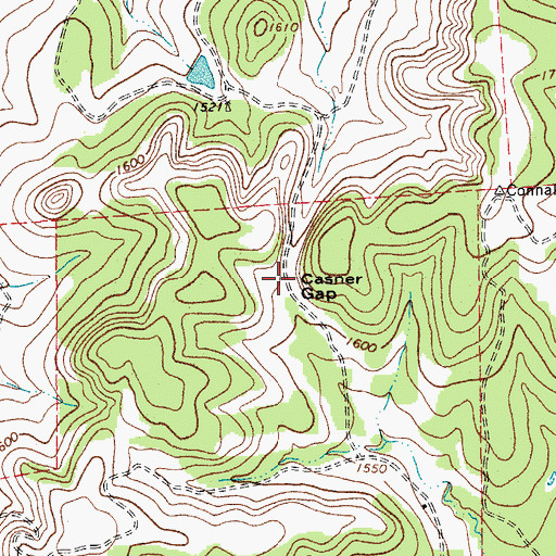 Topographic Map of Casner Gap, TX