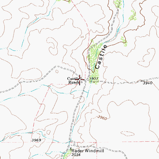 Topographic Map of Castile Ranch, TX