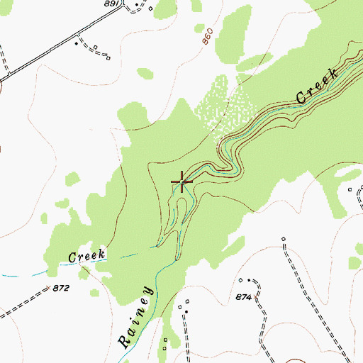 Topographic Map of Castle Creek, TX