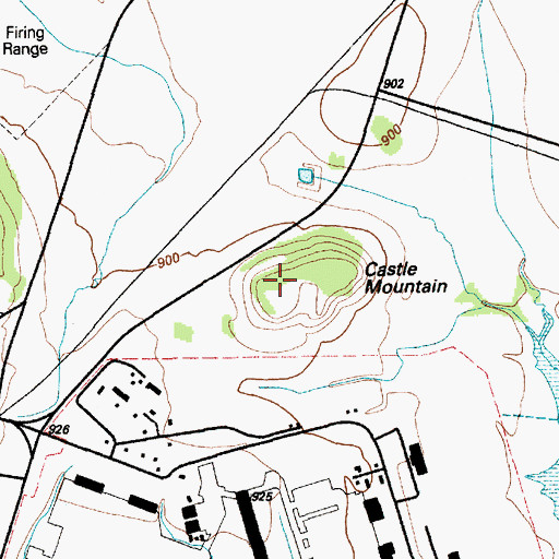 Topographic Map of Castle Mountain, TX