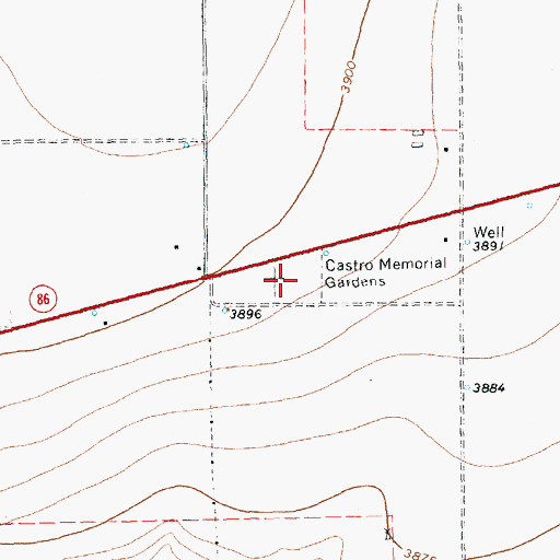 Topographic Map of West Lawn Memorial Park, TX