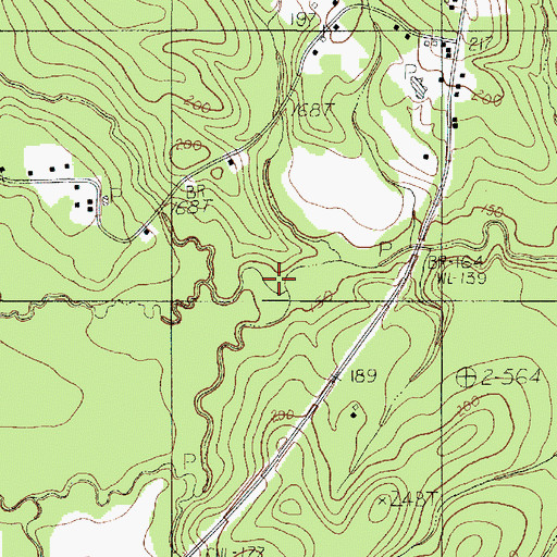 Topographic Map of Cat Creek, TX