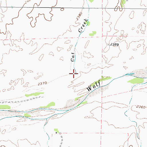 Topographic Map of Cat Creek, TX