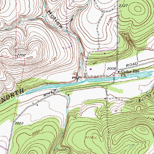 Topographic Map of Cat Hollow, TX