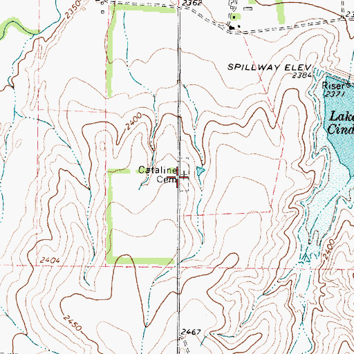 Topographic Map of Cataline Cemetery, TX