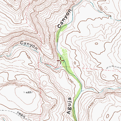 Topographic Map of Catclaw Canyon, TX