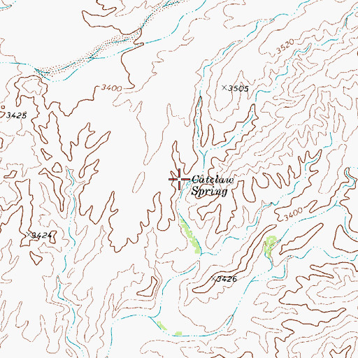 Topographic Map of Catclaw Spring, TX