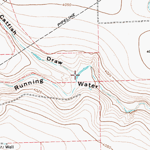 Topographic Map of Catfish Draw, TX