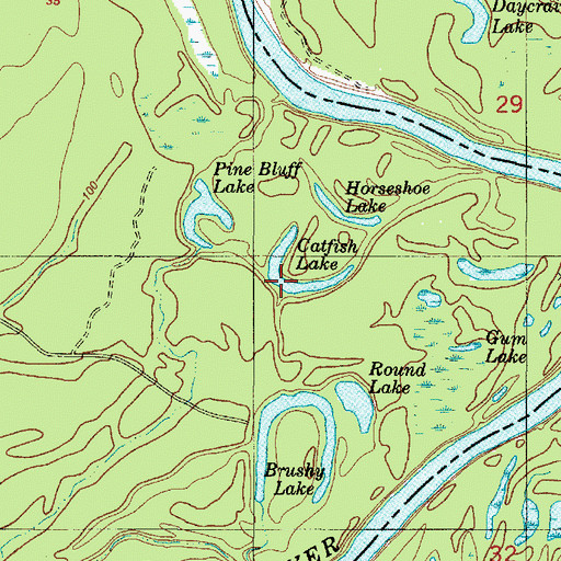 Topographic Map of Catfish Lake, TX