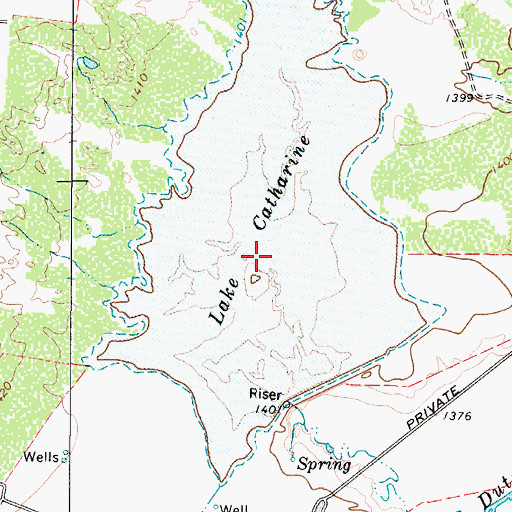 Topographic Map of Lake Catharine, TX