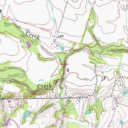 Topographic Map of Cathey Creek, TX