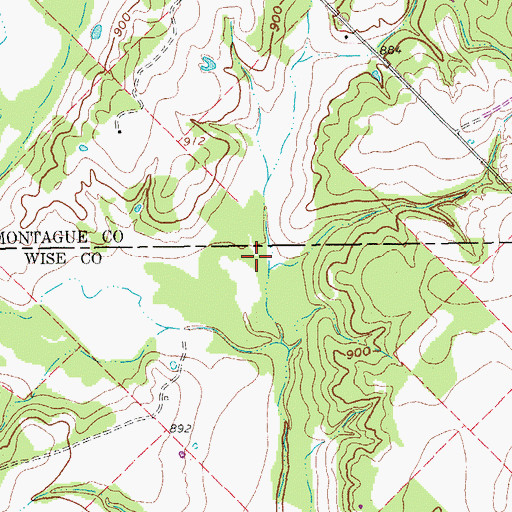 Topographic Map of Cattail Hollow, TX