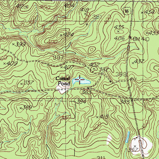 Topographic Map of Cattail Pond, TX