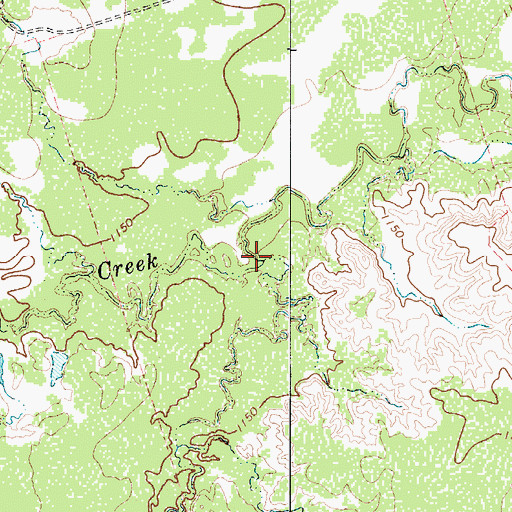 Topographic Map of Cattle Creek, TX