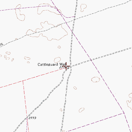 Topographic Map of Cattleguard Well, TX