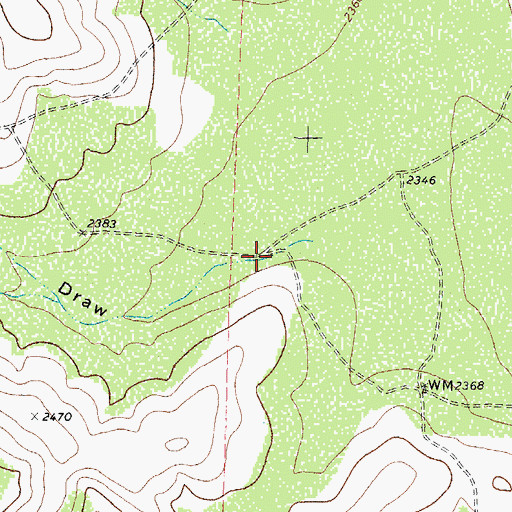 Topographic Map of Causey Draw, TX
