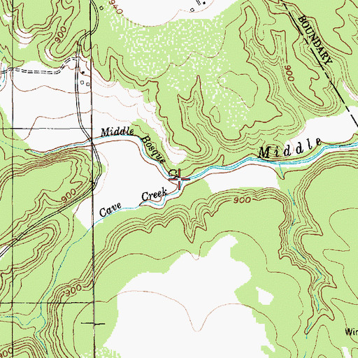 Topographic Map of Cave Creek, TX