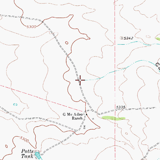 Topographic Map of Cave Draw, TX