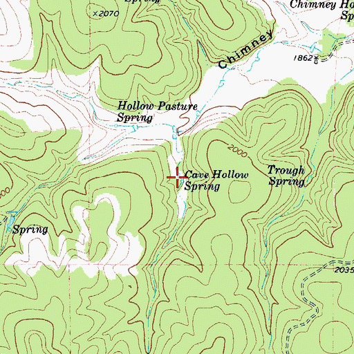 Topographic Map of Cave Hollow Spring, TX