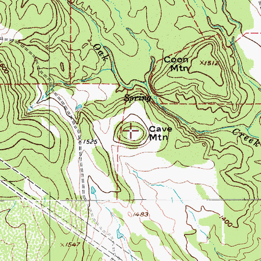 Topographic Map of Cave Mountain, TX