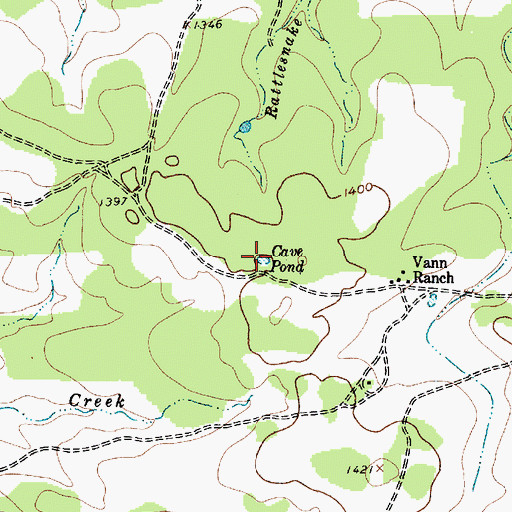 Topographic Map of Cave Pond, TX
