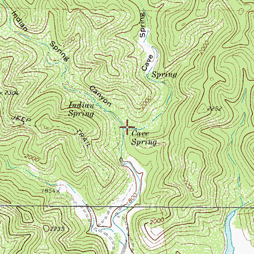 Topographic Map of Cave Spring, TX