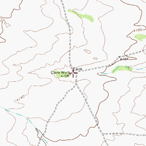 Topographic Map of Cave Well, TX
