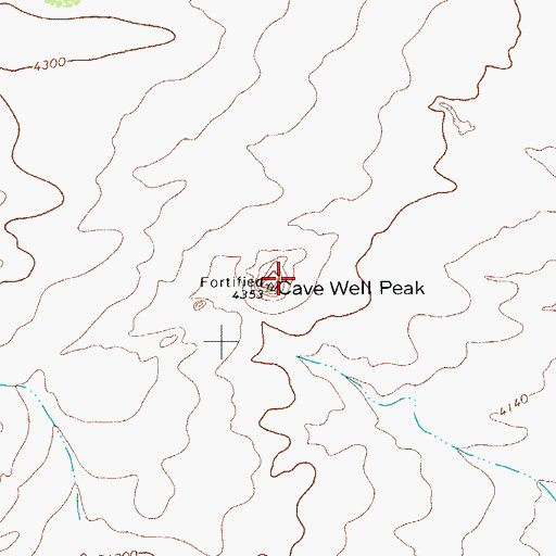 Topographic Map of Cave Well Peak, TX