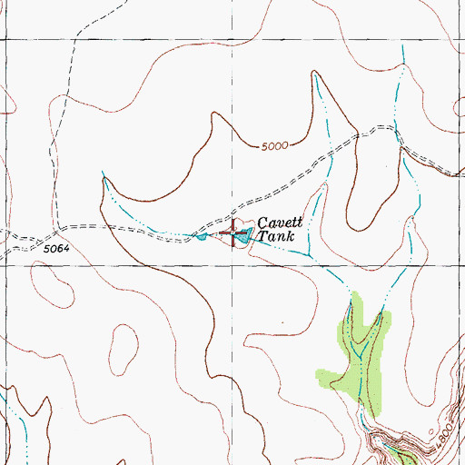 Topographic Map of Cavett Tank, TX
