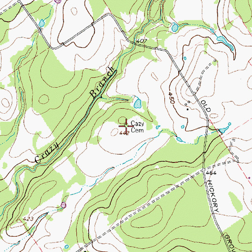 Topographic Map of Cazy Cemetery, TX