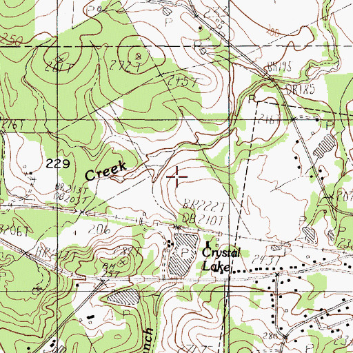 Topographic Map of Cedar Branch, TX
