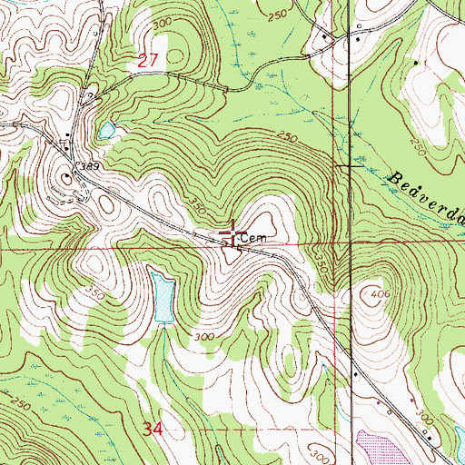 Topographic Map of Prescott Cemetery, AL