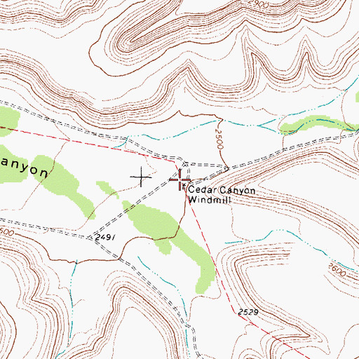 Topographic Map of Cedar Canyon Windmill, TX