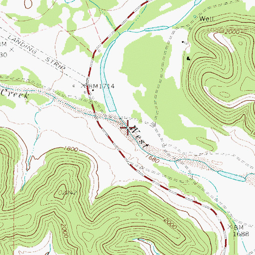 Topographic Map of Cedar Creek, TX