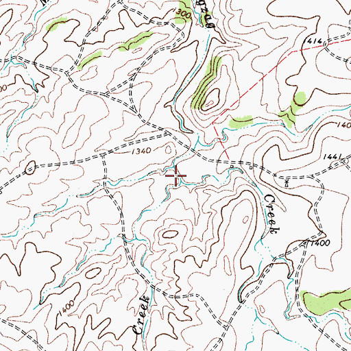 Topographic Map of Cedar Creek, TX