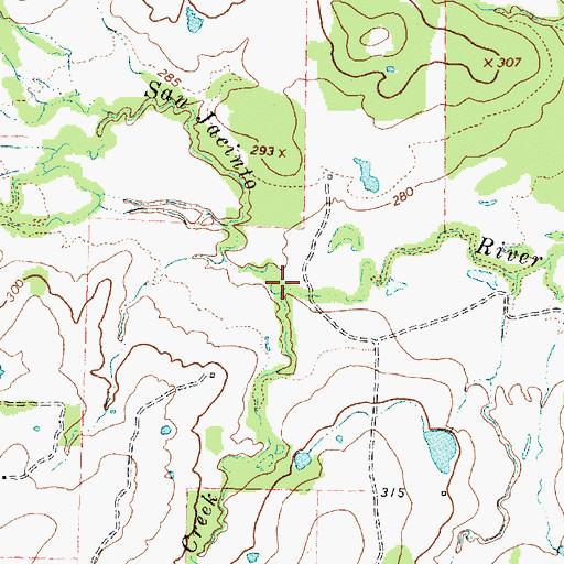 Topographic Map of Cedar Creek, TX