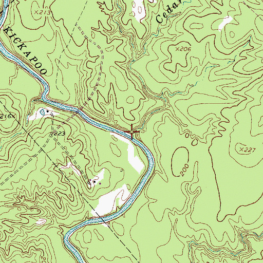 Topographic Map of Cedar Creek, TX