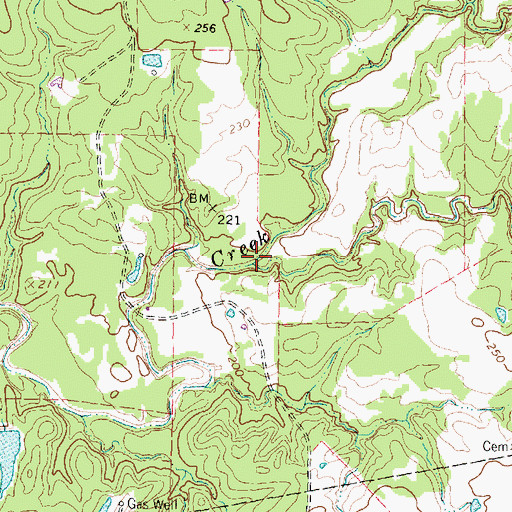 Topographic Map of Cedar Creek, TX