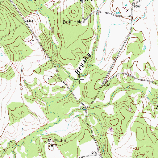 Topographic Map of Cedar Creek, TX