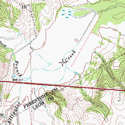 Topographic Map of Cedar Creek, TX