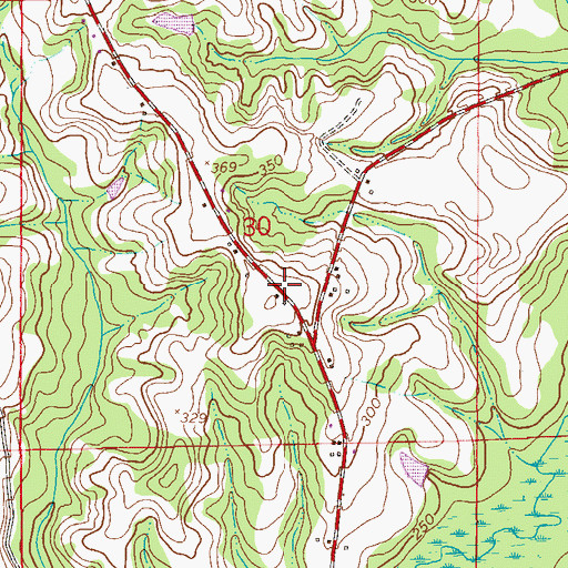 Topographic Map of Red Oak School (historical), AL