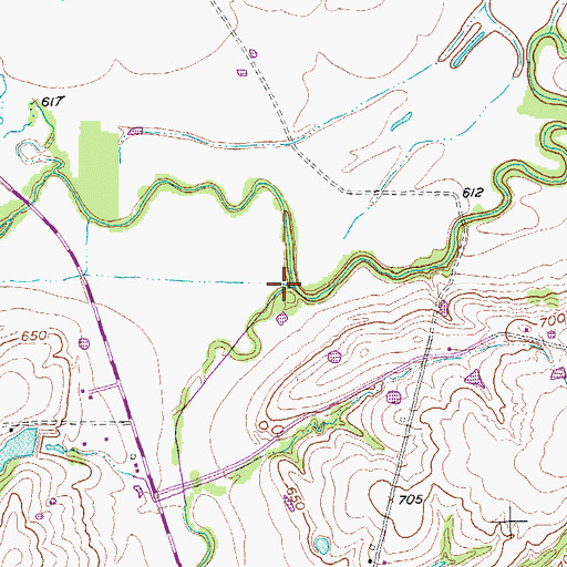 Topographic Map of Cedar Creek, TX