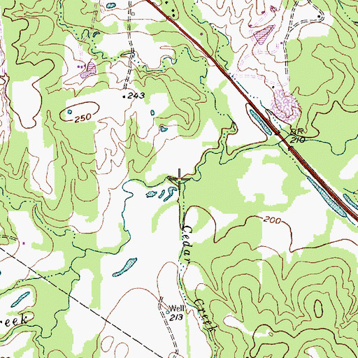 Topographic Map of Cedar Creek, TX