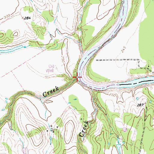 Topographic Map of Cedar Creek, TX