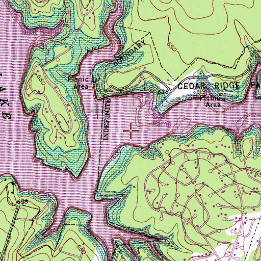 Topographic Map of Cedar Creek, TX