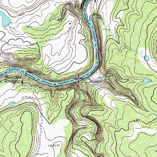 Topographic Map of Cedar Creek, TX