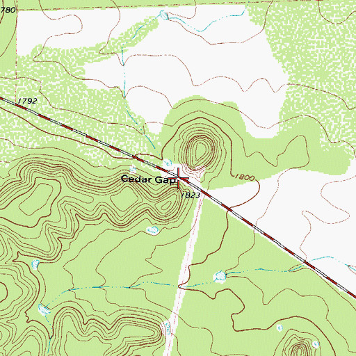 Topographic Map of Cedar Gap, TX