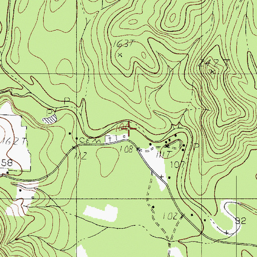 Topographic Map of Cedar Grove Church, TX